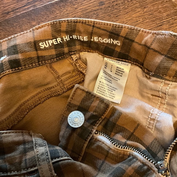 American Eagle brown plaid women’s size 6 regular pants - Picture 5 of 6
